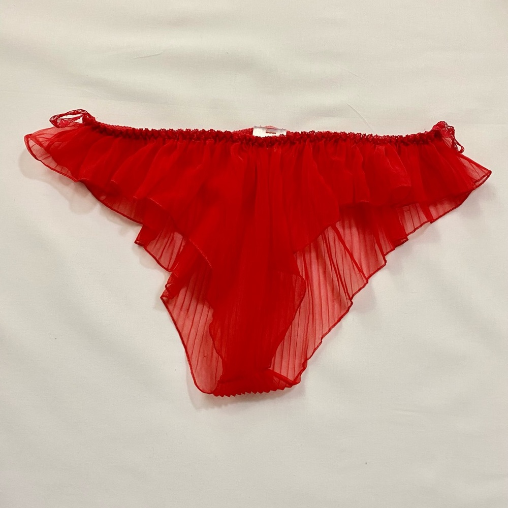 90s Frederick of Hollywood red nylon lingerie panty